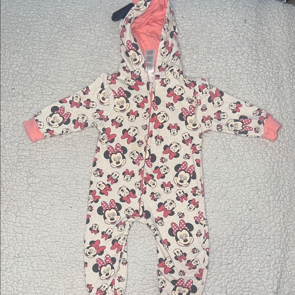 Disney Minnie Mouse Pink and White Kids Footie